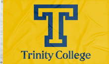 Load image into Gallery viewer, Gold 3x5 Trinity College Flag with two metal grommets for indoor home decor
