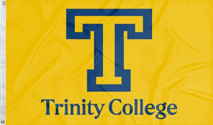 Gold 3x5 Trinity College Flag with two metal grommets for indoor home decor
