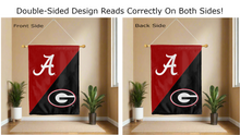 Load image into Gallery viewer, Alabama Georgia Rivalry House divided banner hung inside college dorm for man cave decor
