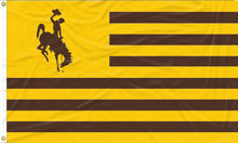 Load image into Gallery viewer, American flag style University of wyoming flag for man cave decor
