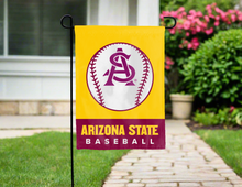 Load image into Gallery viewer, Arizona State Baseball Garden Flag hung on flagpole for yard decor
