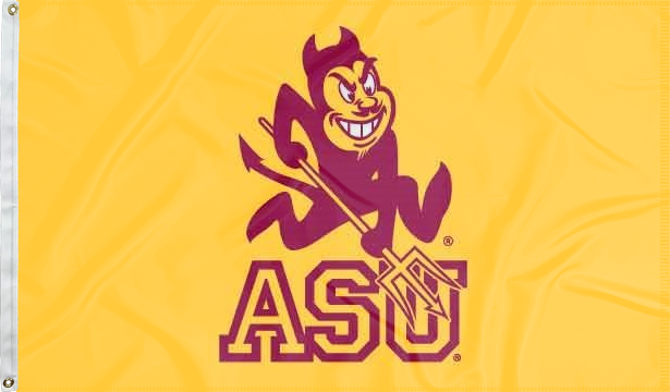 gold ASU 3x5 Flag for man cave decor and yard decor