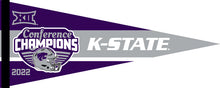 Load image into Gallery viewer, Purple and Grey Kansas State BIG 12 Football Champions 2022 Pennant
