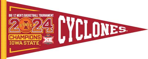 Iowa State Basketball BIG 12 Championship Pennant 2024