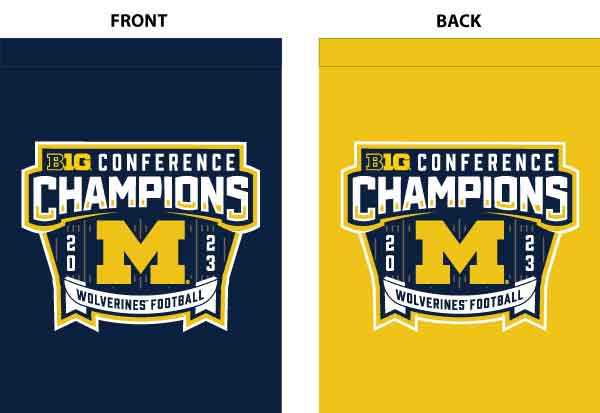 University of Michigan 2023 BIG TEN Football Champions House Flag