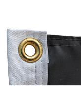 Load image into Gallery viewer, Gold Metal Grommet on Black University of Nebraska Applique Flag
