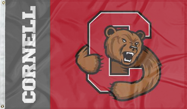 Cornell University Grey and Red 3x5 foot wide Flag with two metal grommets