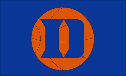Blue Duke University 3x5 Flag with D Logo and Basketball Logo