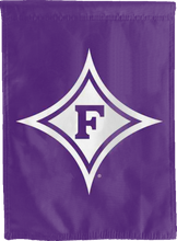 Load image into Gallery viewer, purple furman university double sided house flag for man cave decor
