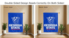 Load image into Gallery viewer, georgia state university logo reading correctly on both sides of house flag
