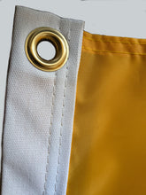 Load image into Gallery viewer, Metal Grommet In Gold University of Michigan Applique Flag
