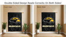 Load image into Gallery viewer, golden eagles logo reading correctly on both sides of southern miss house flag
