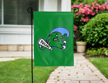 Load image into Gallery viewer, green tulane university double sided garden flag hung for yard decor
