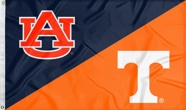 blue and orange house divided Auburn Tennessee Game flag