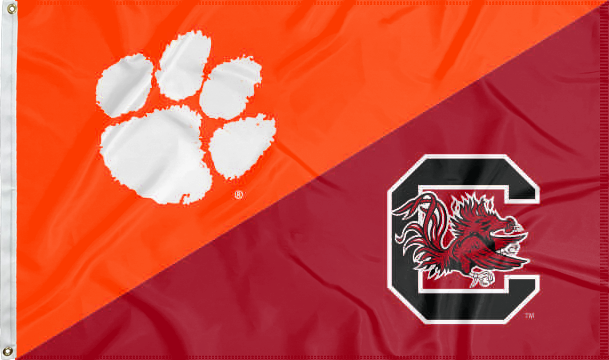 orange and red Clemson South Carolina Game Flag