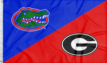Load image into Gallery viewer, blue and red house divided florida georgia game flag
