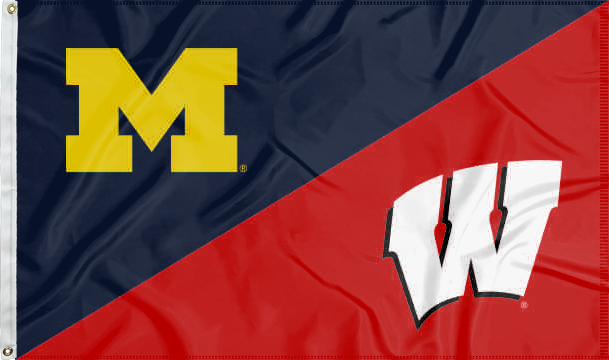 blue and red Michigan Wisconsin House divided flag