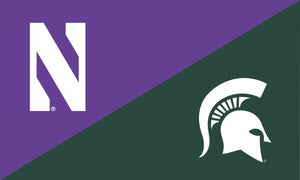 Northwestern University - Michigan State University 3x5 House Divided Flag