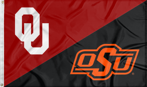 red and black Oklahoma Oklahoma State House Divided Flag