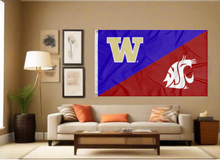 Load image into Gallery viewer, University of Washington - Washington State University 3x5 House Divided Flag

