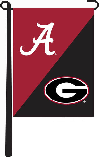 13x18 House Divided Garden Flag with University of Alabama and University of Georgia Logos
