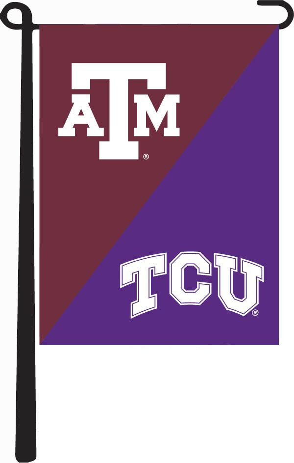 Texas A&M University - Texas Christian University House Divided Garden Flag