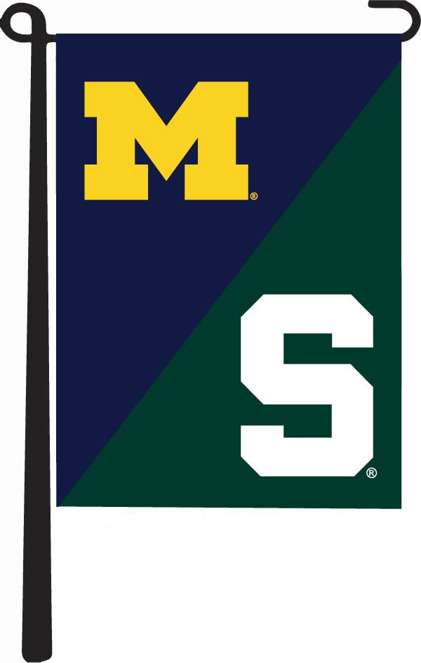University of Michigan - Michigan State University House Divided Garden Flag