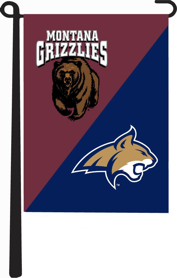 University of Montana - Montana State University House Divided Garden Flag