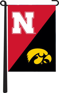 University of Nebraska-Lincoln - University of Iowa House Divided Garden Flag