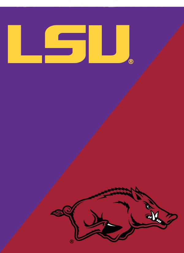 LSU - University of Arkansas House Divided House Flag