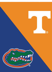 Blue and Orange House Divided House Flag with University of Florida and University of Tennessee Logos