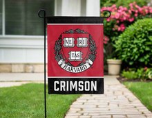 Load image into Gallery viewer, red and black Harvard crimson double sided garden flag for yard decor
