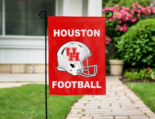 Load image into Gallery viewer, Houston football garden flag hung outside the driveway for yard decor
