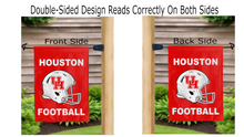 Load image into Gallery viewer, houston football logo reading correctly on both sides of garden flag
