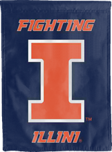 Load image into Gallery viewer, blue illinois fighting illini double sided house flag for man cave decor
