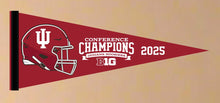 Load image into Gallery viewer, red indiana football big ten conference champions 2025 pennant for man cave decor
