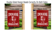 Load image into Gallery viewer, indiana bison logo reading correctly on both sides of garden flag
