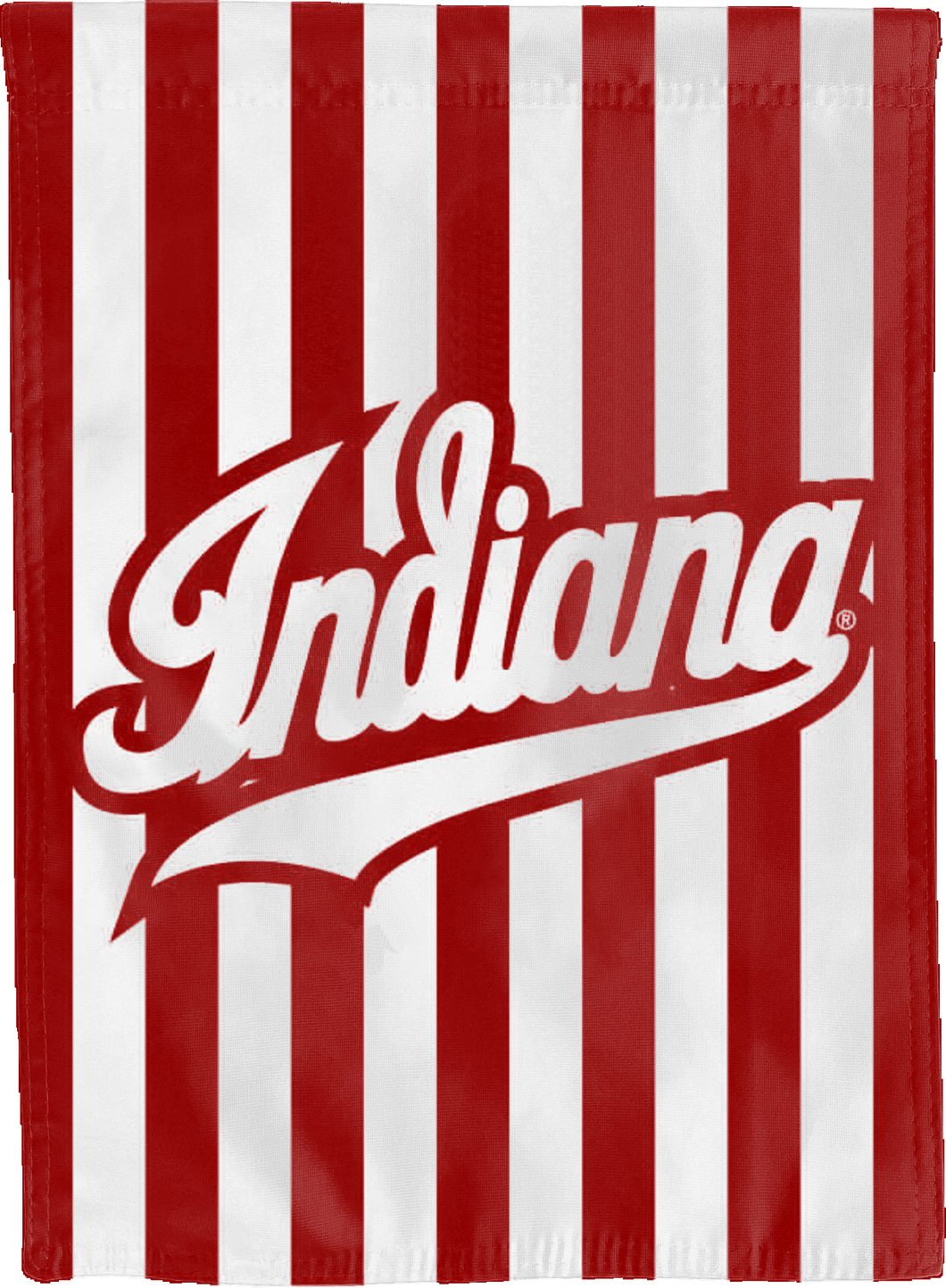 Indiana University house flag with red and white background