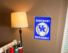 Load image into Gallery viewer, Kentucky baseball garden flag hung inside a college dorm for decor
