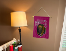 Load image into Gallery viewer, Montana Grizzlies Garden flag hung inside a college dorm for decor
