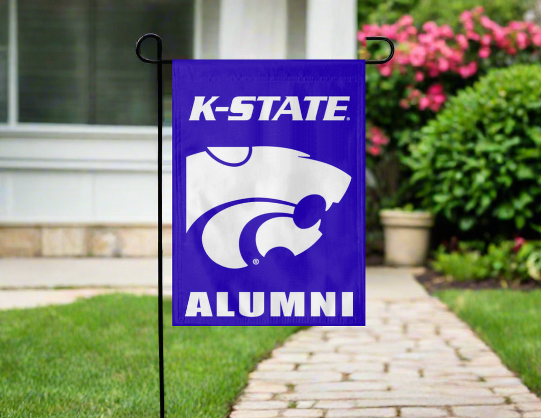 Purple Kansas State Alumni Garden flag for yard decor