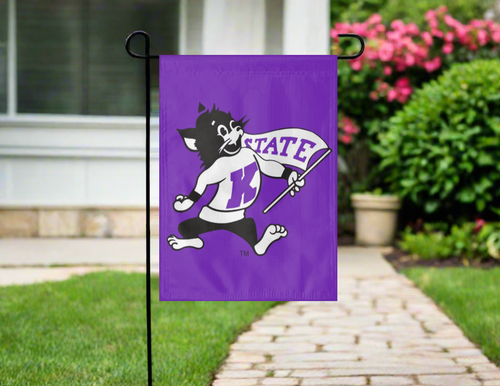 Kansas State University Willie the Wildcat garden flag for yard decor