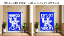 Load image into Gallery viewer, Kentucky UK Wildcats logo reading correctly on both sides of house flag
