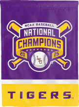 Load image into Gallery viewer, LSU Baseball College World Series 2025 Champion House Flag
