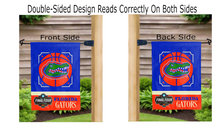 Load image into Gallery viewer, march madness final four florida basketball logo reading correctly on both sides of double sided garden flag
