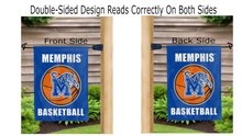 Load image into Gallery viewer, memphis basketball logo reading correctly on both sides of garden flag
