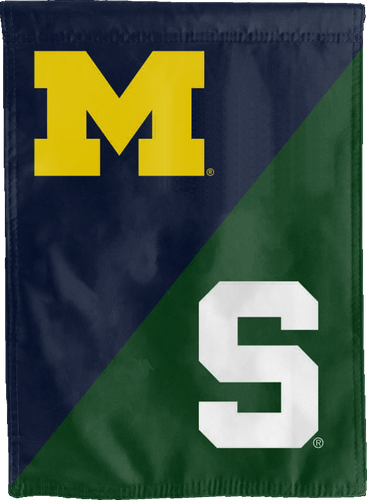 Michigan MSU rivalry double sided house flag