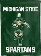 Load image into Gallery viewer, Michigan State Sparty Spartan double sided House flag
