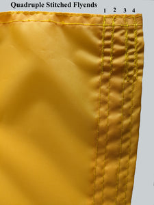 Quadruple Stitched Fly Ends of Gold University of Michigan Applique Flag