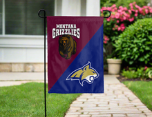 Load image into Gallery viewer, Montana Grizzlies Montana State House divided garden flag for decor
